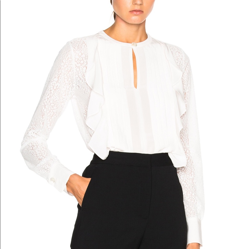 SEE BY CHLOE Double Ruffle Top Size 34 or xs